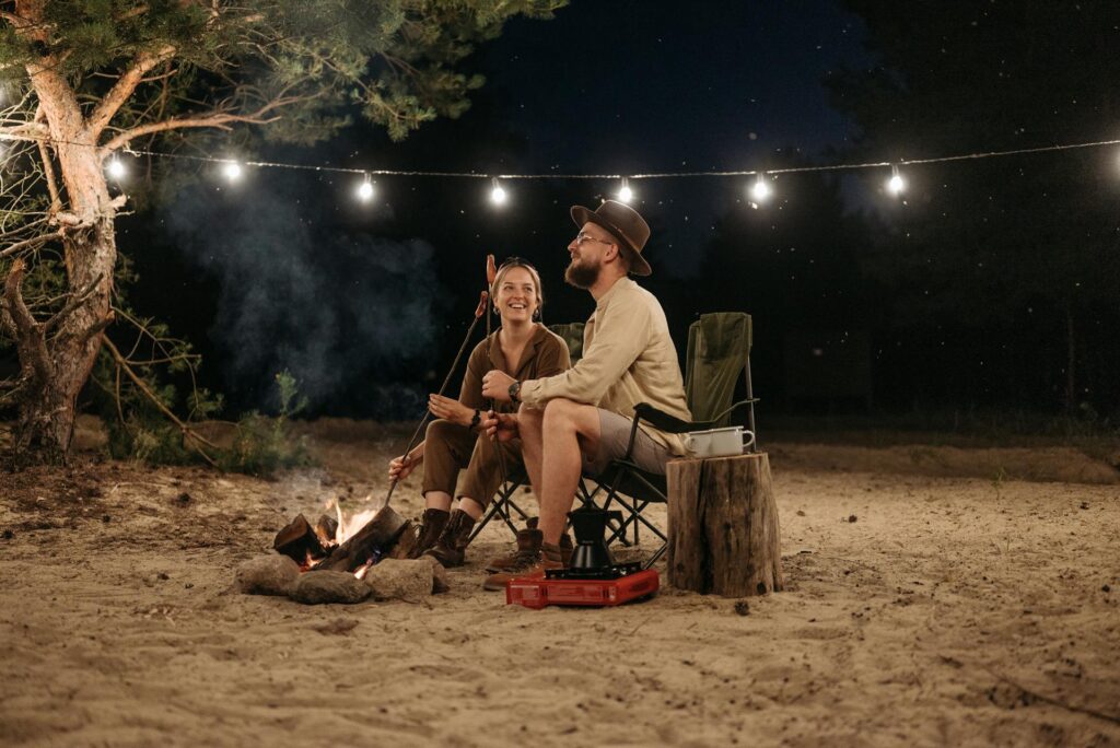 couple camping outdoors